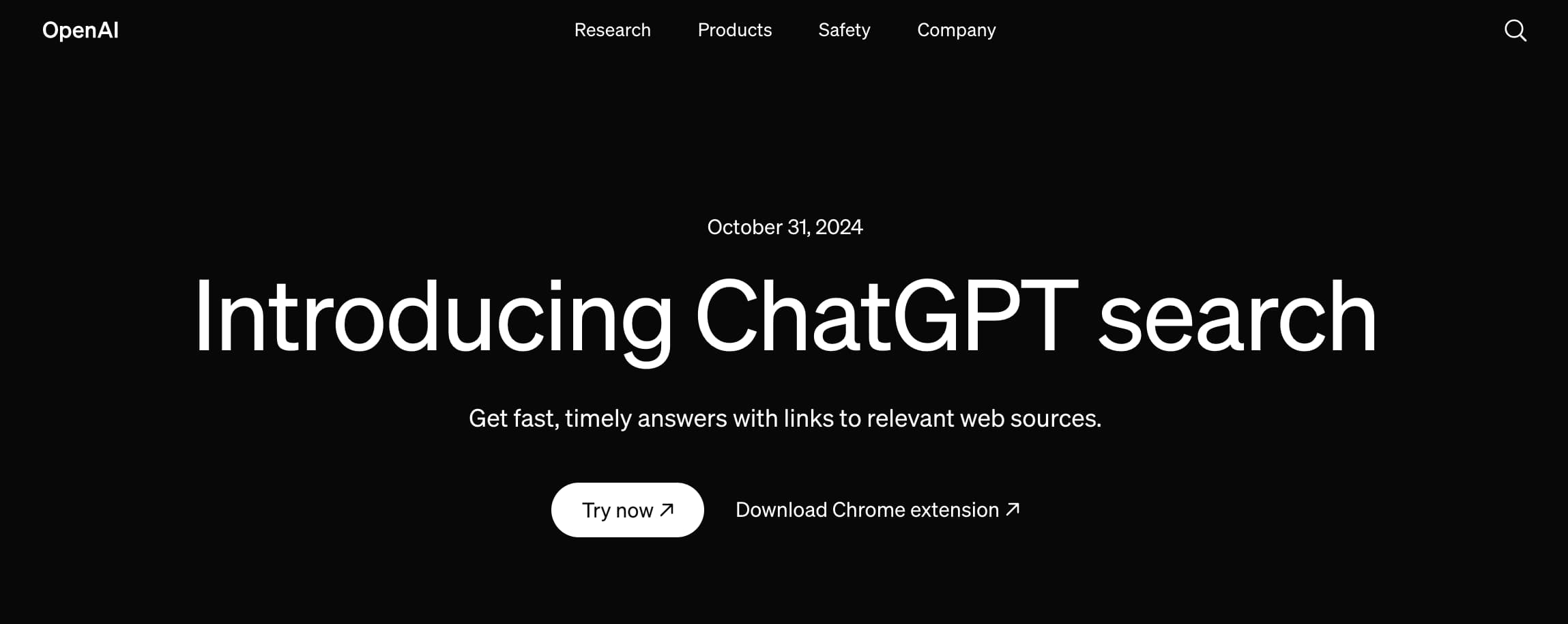 ChatGPT search released